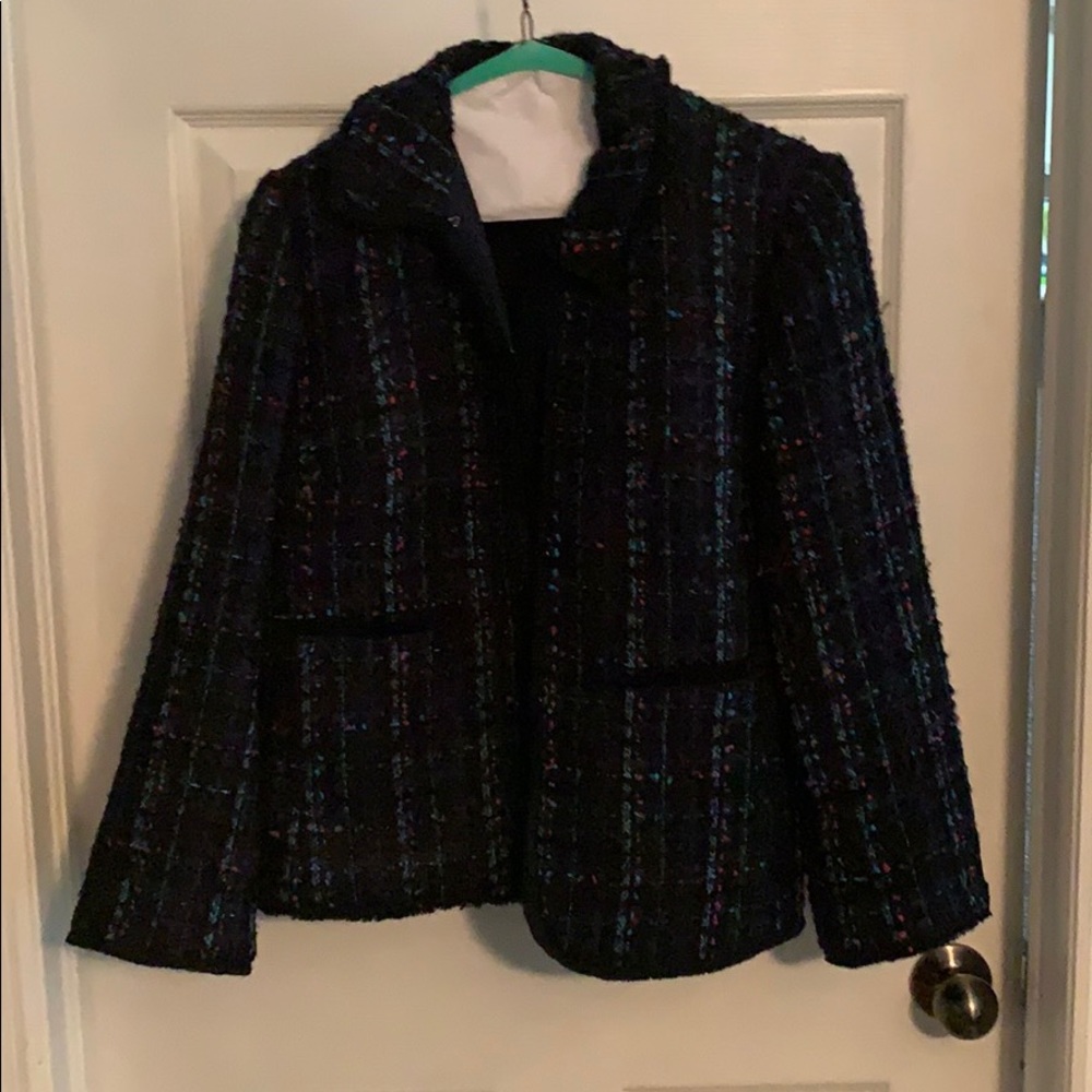 Ann Taylor multicolor heavy tweed jacket, size 8